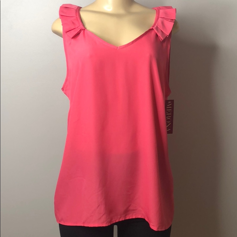 Merona Coral ruffle top